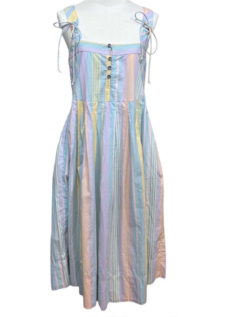 🦚2/$70🦚 FREE PeOPLE NWT 100% Cotton, Striped Suspender Dress pleats, drop waist